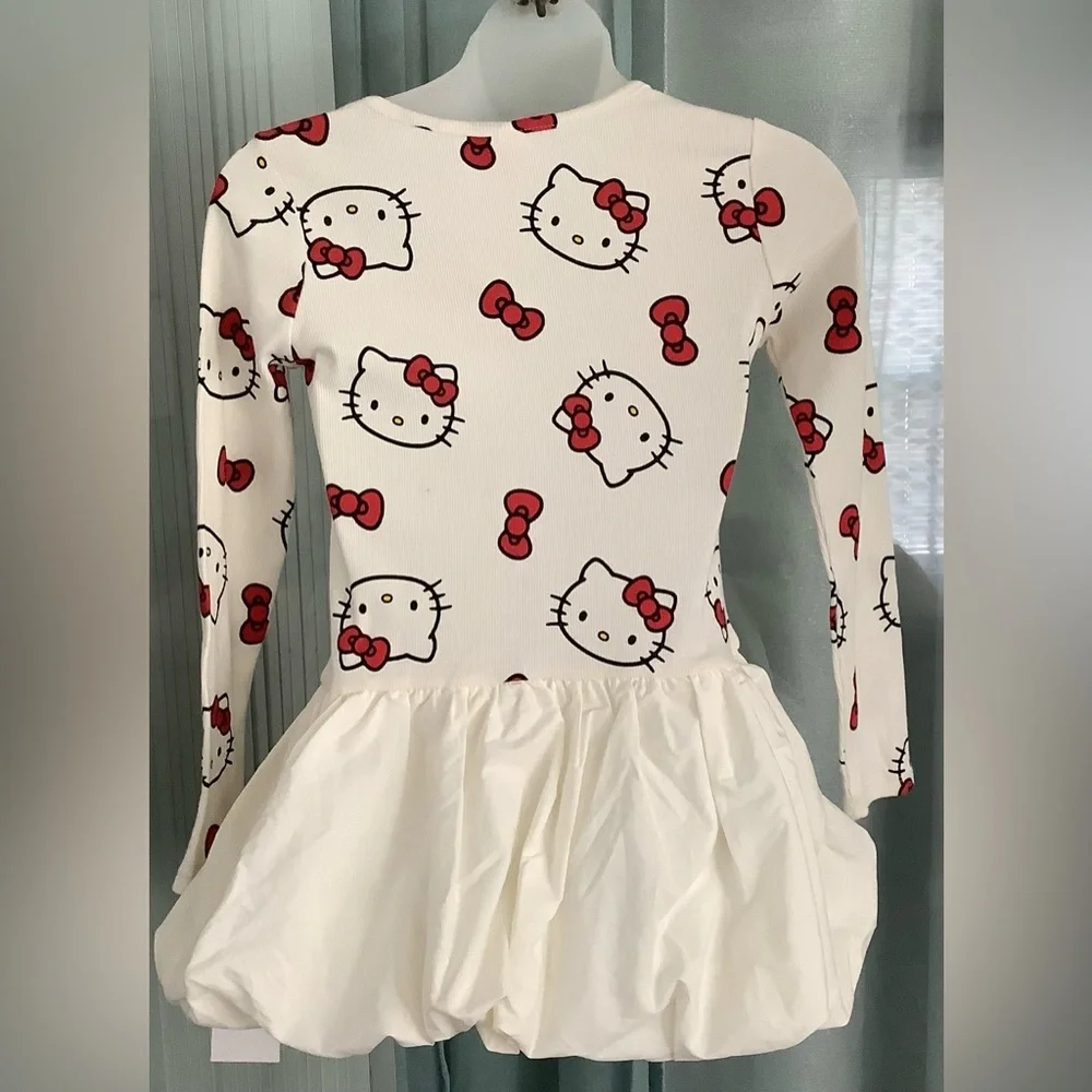 Hello Kitty Ribbed Drop Waist Dress